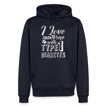 Shirt for diabetics type 1 - Men’s Premium Organic Hoodie - navy - Front - Nico (187cm)