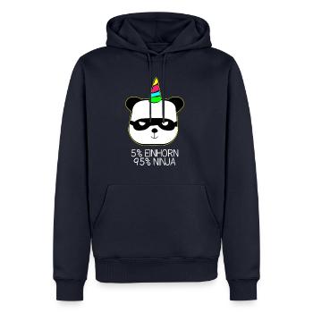 Weihnachten Einhorn neu new Geschenk Regenbogen - Männer Premium Bio Hoodie - Navy - Vorne - Nico (187cm)