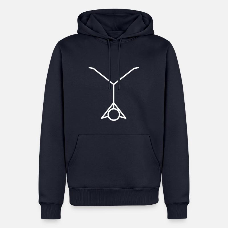 chiffre de bâton - Sweat à capuche Premium bio Homme - bleu marine