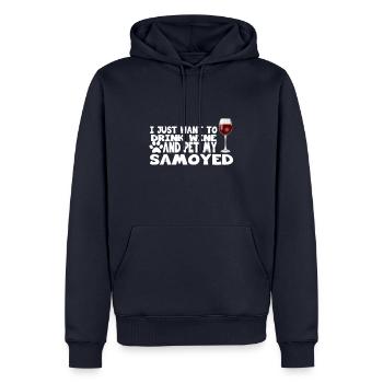 drink wine and pet my samoyed - Men’s Premium Organic Hoodie - navy - Front - Nico (187cm)