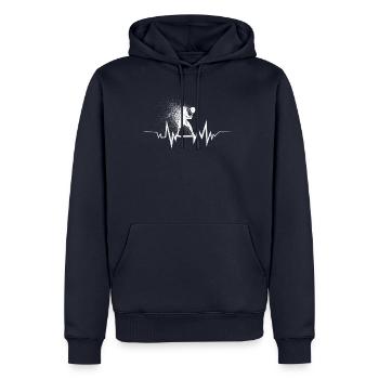 Tennis Heartbeat Cool Beat Für Tennis Player - Männer Premium Bio Hoodie - Navy - Vorne - Nico (187cm)