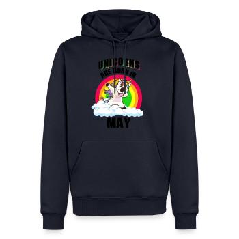 Unicorns Are Born In May Dab Cadeau - Sweat à capuche Premium bio Homme - bleu marine - Devant - Nico (187cm)