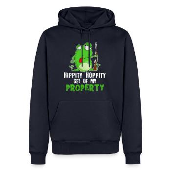 Hippity Hoppity Get Off My Property - Männer Premium Bio Hoodie - Navy - Vorne - Nico (187cm)