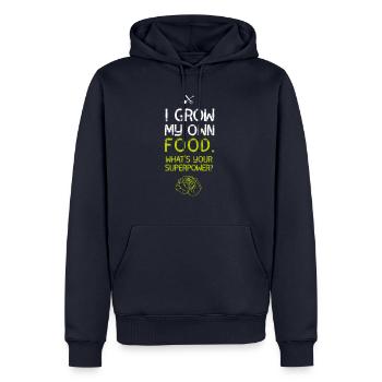 Vert Végétalien Plantes Manger Jardinage Salade Super Ma - Sweat à capuche Premium bio Homme - bleu marine - Devant - Nico (187cm)