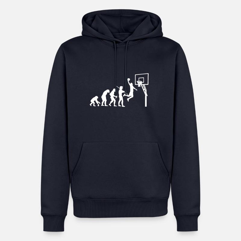 Evolution de basket-ball T-shirt - Sweat à capuche Premium bio Homme - bleu marine