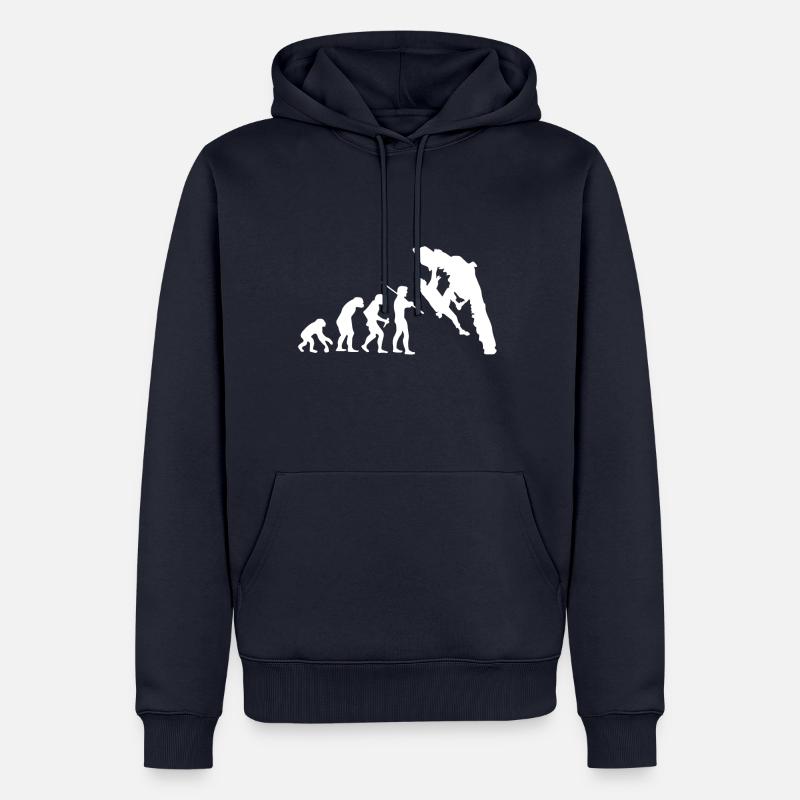 Evolution Bouldering Escalade T-shirt - Sweat à capuche Premium bio Homme - bleu marine