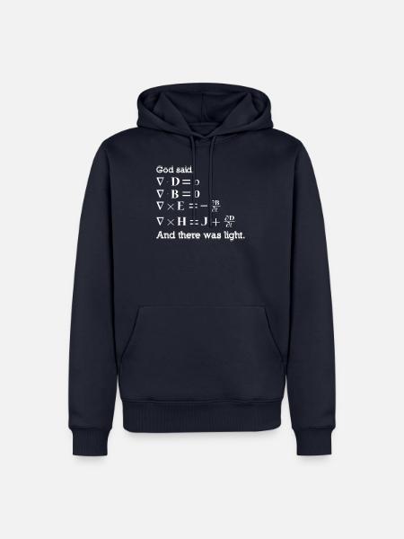 Und Gott sagte, es sei Licht Maxwell EMR - Männer Premium Bio Hoodie - Navy