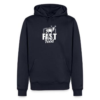 Fast Food - Fastfood - jagt skjorte gave - Herre Premium økologisk hoodie - navy - Foran - Nico (187cm)