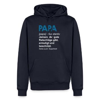 Papa Vatertag Pappa Vater T-Shirt - Männer Premium Bio Hoodie - Navy - Vorne - Nico (187cm)