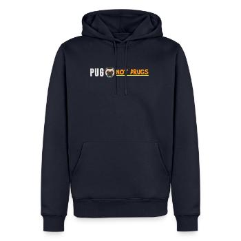 Pug Pugs Gift Gassi pugs not drugs - Men’s Premium Organic Hoodie - navy - Front - Nico (187cm)