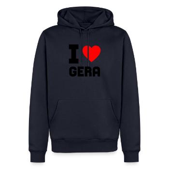 I Love Gera Thuringia Gift idea hometown - Men’s Premium Organic Hoodie - navy - Front - Nico (187cm)