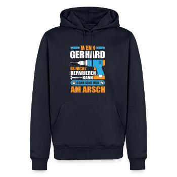 GERHARD Name Geschenk Reparatur reparieren - Männer Premium Bio Hoodie - Navy - Vorne - Nico (187cm)