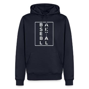 basket-ball - Sweat à capuche Premium bio Homme - bleu marine - Devant - Nico (187cm)