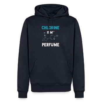 cadeau t-shirt flottant de chlore drôle - Sweat à capuche Premium bio Homme - bleu marine - Devant - Nico (187cm)
