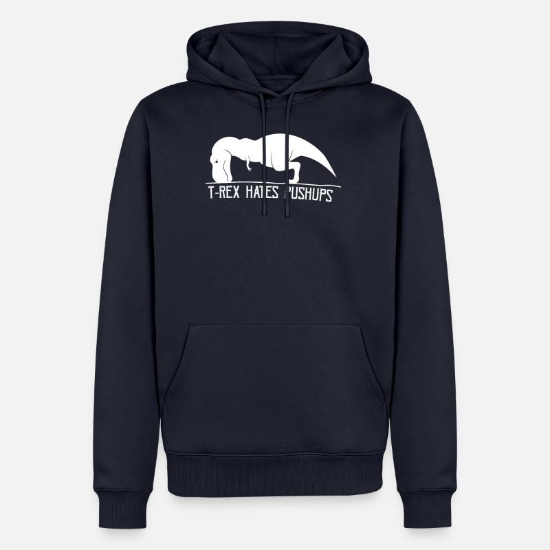 T-Rex n'aime pas tractions - Sweat à capuche Premium bio Homme - bleu marine