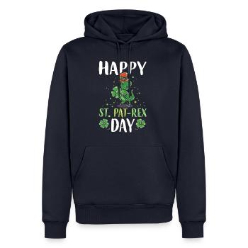 jour St Patricks bière cadeau de dinosaure T-Rex - Sweat à capuche Premium bio Homme - bleu marine - Devant - Nico (187cm)