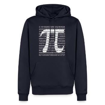 Matrice Pi - Sweat à capuche Premium bio Homme - bleu marine - Devant - Nico (187cm)