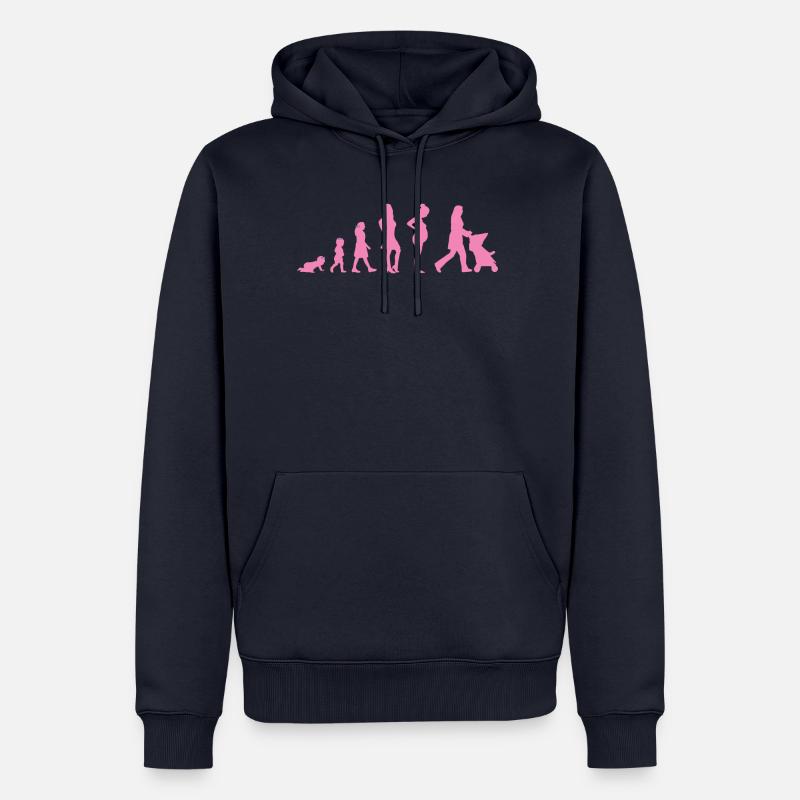 Evolution - Frau - Lustig - Geschenk - Kind - Männer Premium Bio Hoodie - Navy