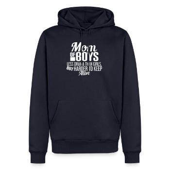MOM OF BOYS - MOTHER - MOM - KIDS - BOYS - BOYS - Men’s Premium Organic Hoodie - navy - Front - Nico (187cm)