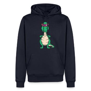 Dinosaurier T-Rex Karneval Fasching Geschenk - Männer Premium Bio Hoodie - Navy - Vorne - Nico (187cm)