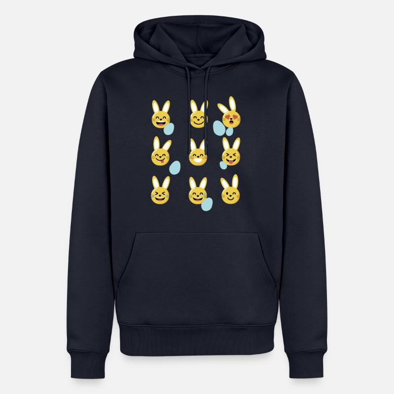 Joyeuses Pâques Emojis smileys - Sweat à capuche Premium bio Homme - bleu marine