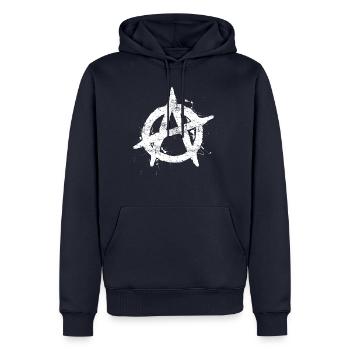 Anarchie Cool - Männer Premium Bio Hoodie - Navy - Vorne - Nico (187cm)