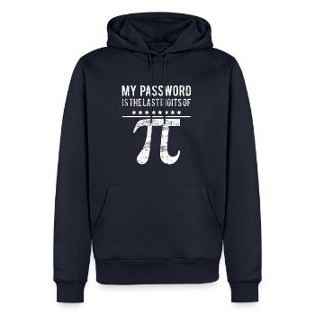 Mein Passwort ist die letzte Ziffer von PI Math Gi - Männer Premium Bio Hoodie - Navy - Vorne - Nico (187cm)