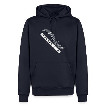 Jouer de la flûte est ma vie flûte d'amour cadeau - Sweat à capuche Premium bio Homme - bleu marine - Devant - Nico (187cm)