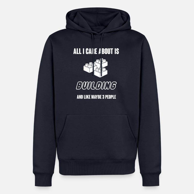 Baustein - Bausteine - Bauen - Geschenk - Männer Premium Bio Hoodie - Navy