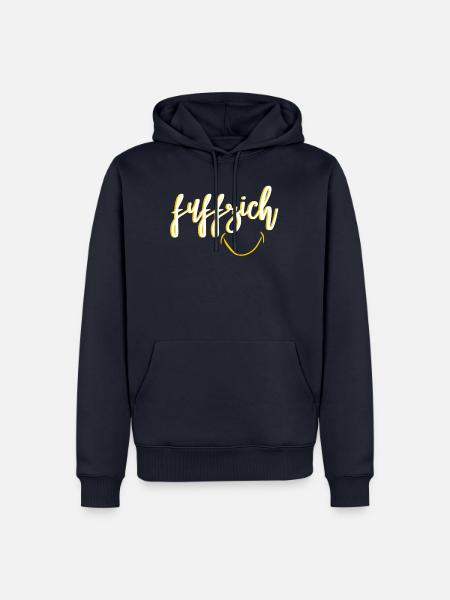 TRAGS MIT STOLZ Fuffzich 50 - Männer Premium Bio Hoodie - Navy
