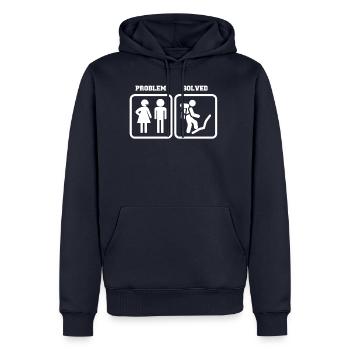 Klettern - Lustig - Bergsteigen - Geschenk - Männer Premium Bio Hoodie - Navy - Vorne - Nico (187cm)