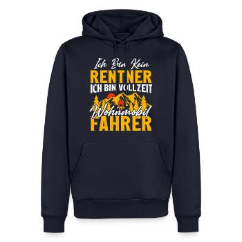 ICH BIN KEIN RENTNER. ICH BIN VOLLZEIT WOHNMOBI... - Männer Premium Bio Hoodie - Navy - Vorne - Nico (187cm)