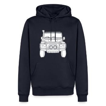 Landy Silhouette white - Männer Premium Bio Hoodie - Navy - Vorne - Nico (187cm)