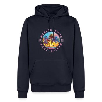 Circuit au Mexique Palmiers - Sweat à capuche Premium bio Homme - bleu marine - Devant - Nico (187cm)