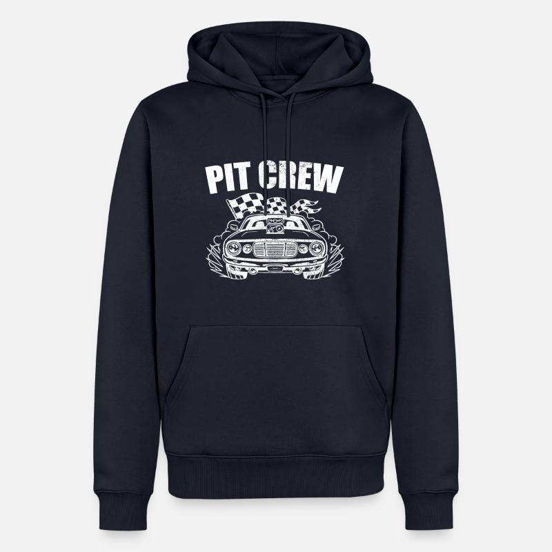 PIT CREW CHALLENGE GRAPHIC - Männer Premium Bio Hoodie - Navy