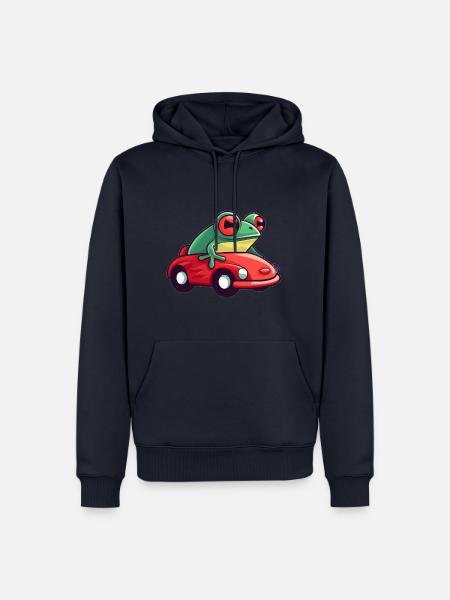 LUSTIGER FROSCH - Männer Premium Bio Hoodie - Navy