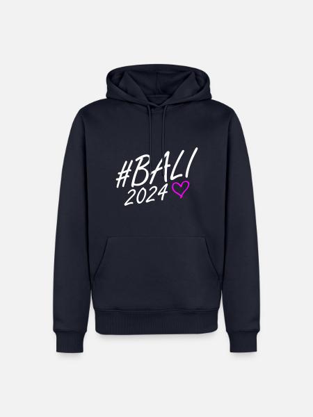 Bali 2024 Herz Reise - Männer Premium Bio Hoodie - Navy
