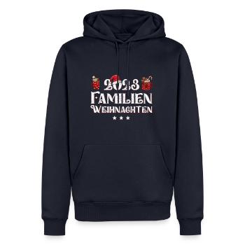 WEIHNACHTSOUTFIT FAMILIE RENTIER GRAFIK - Männer Premium Bio Hoodie - Navy - Vorne - Nico (187cm)