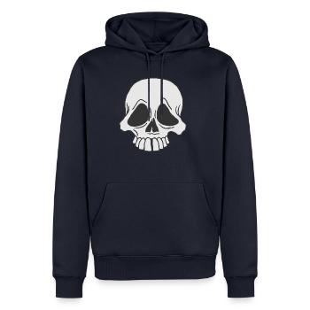 crâne - Sweat à capuche Premium bio Homme - bleu marine - Devant - Nico (187cm)