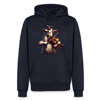 Coole Ziege Spielt Violine Auf Der Farm - Männer Premium Bio Hoodie - Navy - Vorne - Nico (187cm)