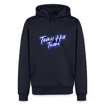 Tenerife-holdet - Herre Premium økologisk hoodie - navy - Foran - Nico (187cm)