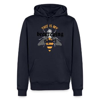 Imker Bienenhonig Imkerei Wildtiere - Männer Premium Bio Hoodie - Navy - Vorne - Nico (187cm)
