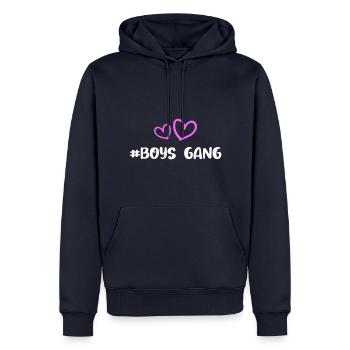 Boys Gang Herz Liebe - Männer Premium Bio Hoodie - Navy - Vorne - Nico (187cm)