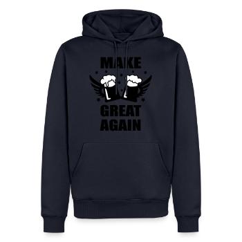 MAKE BEER GREAT AGAIN Mass Bier lustige Sprüche - Männer Premium Bio Hoodie - Navy - Vorne - Nico (187cm)
