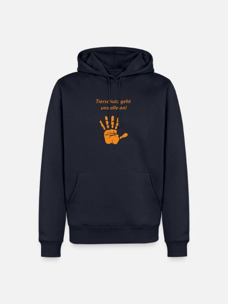 Tierschutz geht uns alle an - Männer Premium Bio Hoodie - Navy