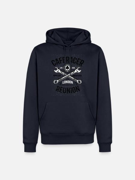 Caferacer Reunion - Männer Premium Bio Hoodie - Navy