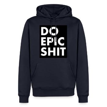 EO EPIC SHIT - Men’s Premium Organic Hoodie - navy - Front - Nico (187cm)