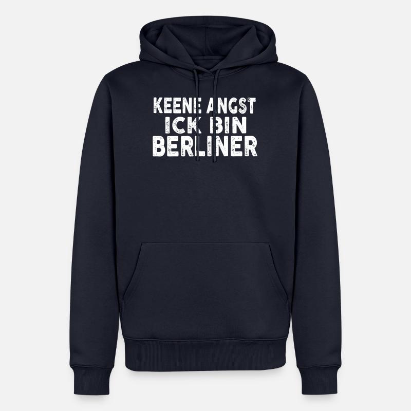 Keene Angst Ick bin Berliner - Männer Premium Bio Hoodie - Navy