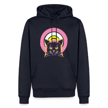 Cat silhouette | Colors can be changed - Men’s Premium Organic Hoodie - navy - Front - Nico (187cm)