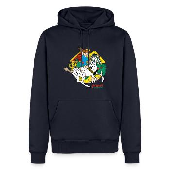 Pippi Longstocking Mr Nilsso And Little Old Man - Men’s Premium Organic Hoodie - navy - Front - Nico (187cm)